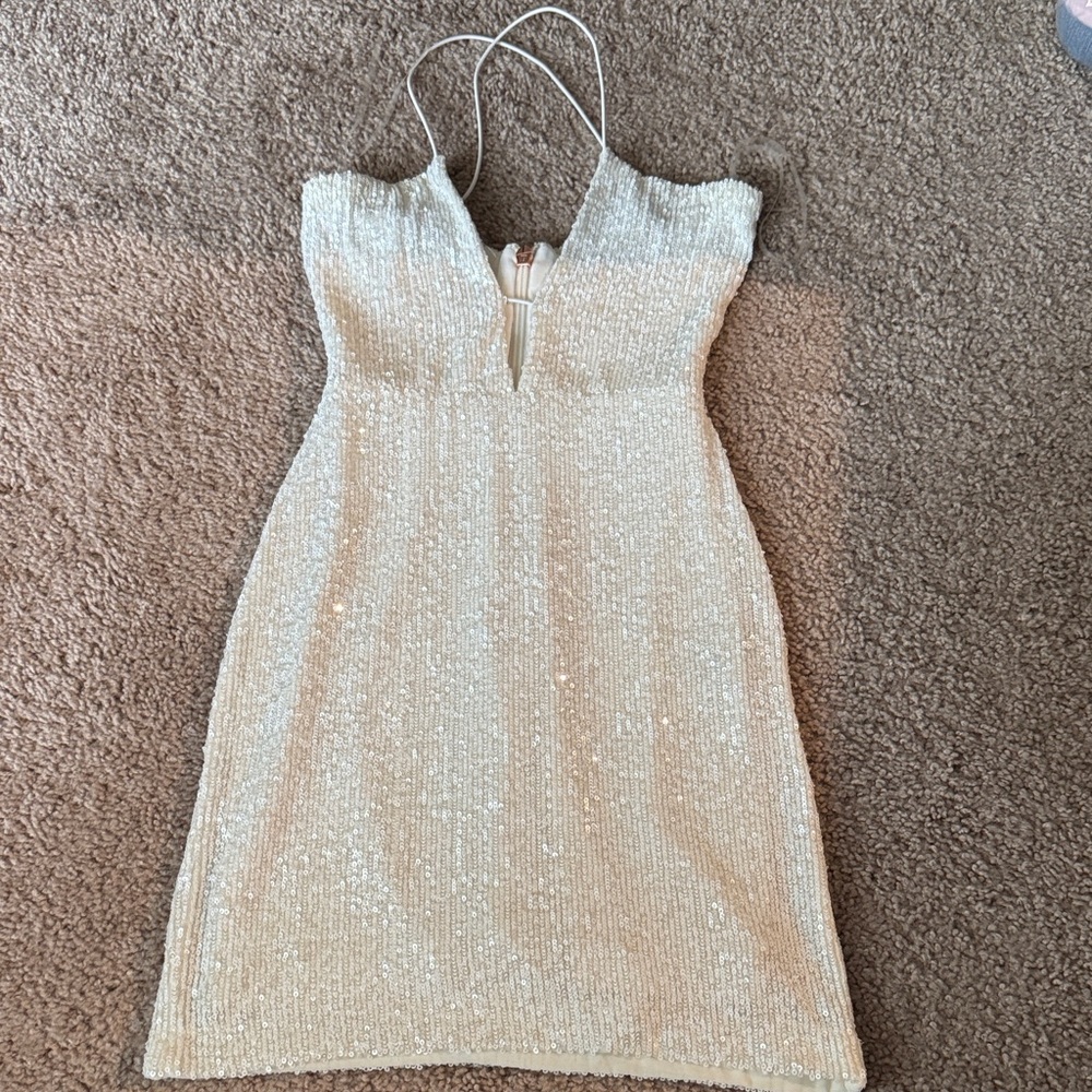 Nookie Strapless Cream Dress